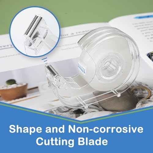 36 Pcs Transparent Tape with Dispenser, 0.7 in x 1000 in Clear Tapes and Refillable Dispensers, Office Tape Rolls with Dispenser Bulk for Craft Jobs, Gift Wrapping, Repairing, Home and School