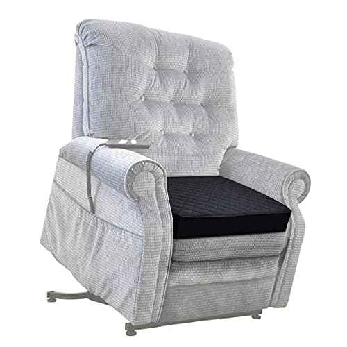 Extra Large 22x22x5 Medium-Soft Memory Foam Seat Cushion for Recliner, Armchair, Couch - Washable Velvety Cover with Waterproof Layer,Non-Slip Base - Tailbone Pain,Pressure Relief - Black