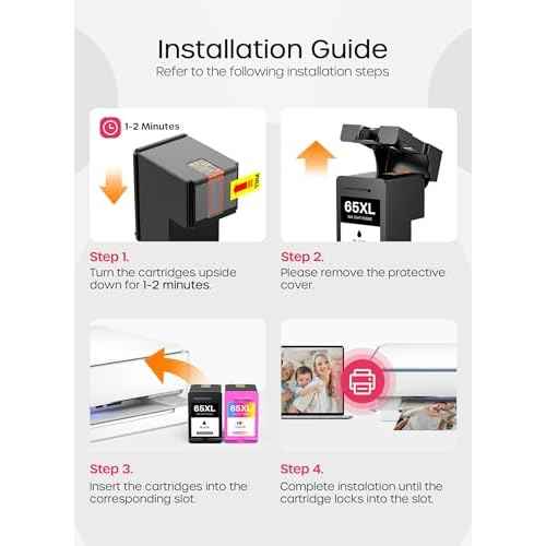 Kuva Remanufactured 65XL Ink Cartridges Replacement for Ink 65 Ink 65XL 65 XL for Envy 5055 5058 DeskJet 3755 2655 3752 3720 3722 3723 3758 2652 2622 2624 Printer (1 Black,1 Tri-Color)