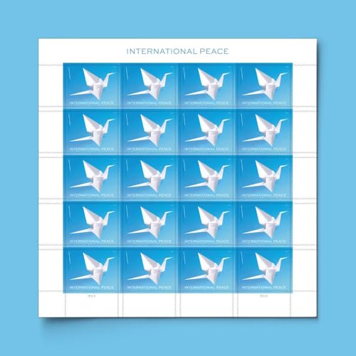 US Postal Service International Peace Forever Stamp Sheet of 20 - White Origami Crane