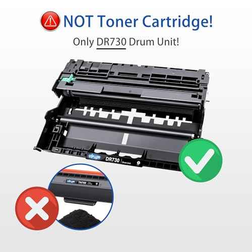 DR730 (Not Toner) Replacement for DR730 DR-730 DR 730 Drum to Use with MFC-L2750DW HL-L2370DW MFC-L2710DW HL-L2350DW DCP-L2550DW Printer (2 Black)