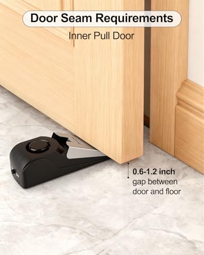 Rosoenvi 2 Pack Door Stop Alarm with 120dB Siren - Black, Portable Door Stopper Security Sensor