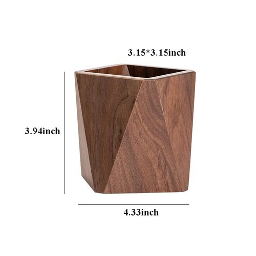 Walnut Wood Pen Holder, Wooden Pencil Holder Cups, Desktop Writing Stationary Organizer Office School Supplies GIfts