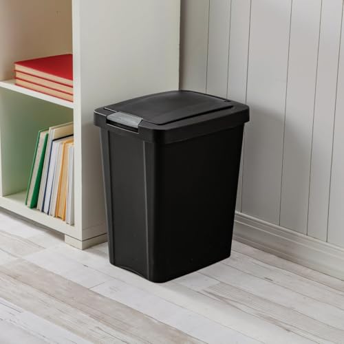 Sterilite 7.5 Gallon Black TouchTop Wastebasket - Slim, Concealed Lid