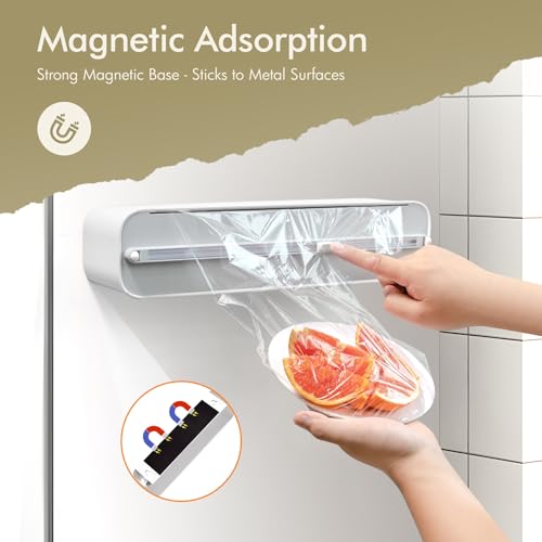 Aluminum Foil & Plastic Wrap Dispenser with Cutter - Magnetic