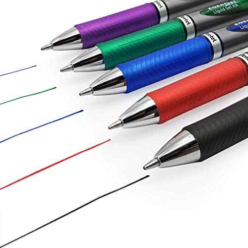 Energel BL80 Retractable Liquid Gel Ink Rollerball Pen - 1.0mm - Black - Pack of 12 + 2