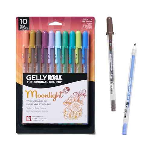 SAKURA Gelly Roll Moonlight 10 Gel Pens - Bold Ink Pen for Journaling, Art, or Drawing - Assorted Earth & Jewel Tone Ink - Bold Line - 10 Pack