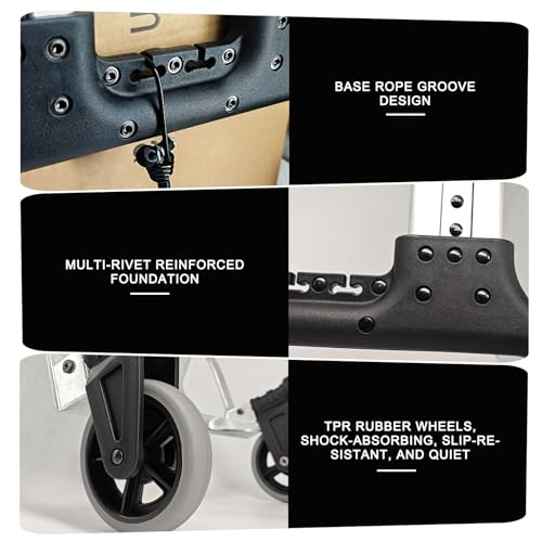 Folding Hand Truck, Portable Heavy Duty Carrying Moving Dolly Cart with 2 Foldable Wheels and Retractable Handle Duty 220lbs (Silver)