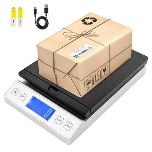 Smart Weigh Digital Shipping Scale 66LB x 0.1oz Hold and Tare Function Accurate Postal Scale for Packages Includes Batteries and USB-C Reliable for Mail and Shipping