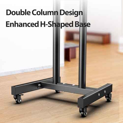 Mobile TV Stand with Wheels for 26-60 Inch Flat Curved TVs & Monitors, Rolling TV Cart Max VESA 400x400mm up to 90 lbs, Height Adjustable with Media Shelf, 32 40 42 43 50 55 inch TV Floor Mount