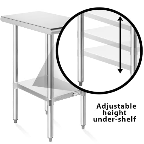 KUTLER 30 x 12-Inch Stainless Steel Prep Table with Undershelf, NSF Certified