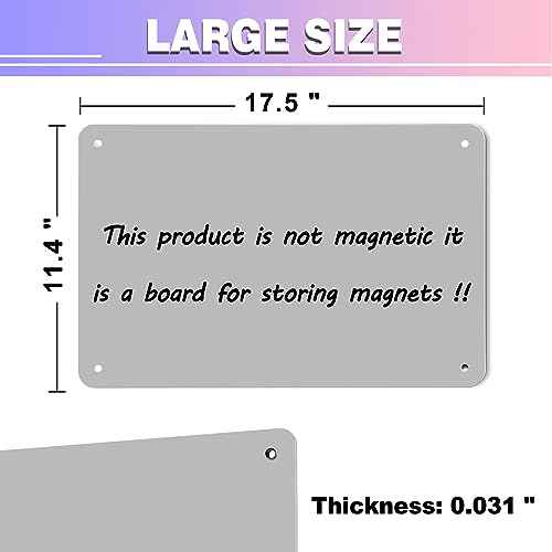 2Pack Magnetic Board,17.5" x 11.4" Magnet Bulletin Board to Display Magnetic Notes, Poetry, Photos, Suitable for Wall, Refrigerator, Cabinet etc, Come with 8 Pcs Dual Lock Tape and Screws (Gray)