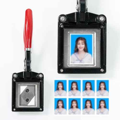 Passport Photo Cutter,35 x 45 mm Picture Cutter Machine,Handheld Paper Die Cutter Punch for ID Cards
