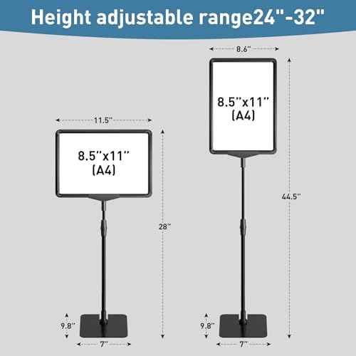 Sign Holder Stand 8.5 x 11,Sign Stand for Display,Adjustable Sign Holders For Table Top,Suitable for indoor use