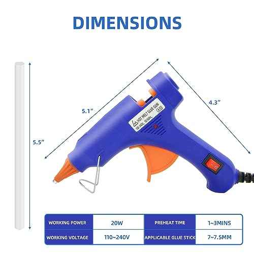 Hot Glue Gun Kit, Mini Hot Melt Glue Gun for Crafts with 30 Glue Sticks and Carry Case, Hot Mini Glue Guns for Craft, School DIY Arts, and Home Repair, SY01