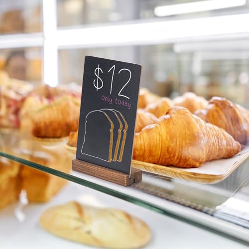 JEFURE 6 Pcs Double-Sided Tabletop Chalkboard Signs 7.8x5 Inch with Stand