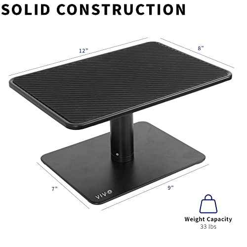 VIVO Universal Height Adjustable Ergonomic Computer Monitor and Laptop Riser Tabletop Desk Stand, Black, STAND-V000SB