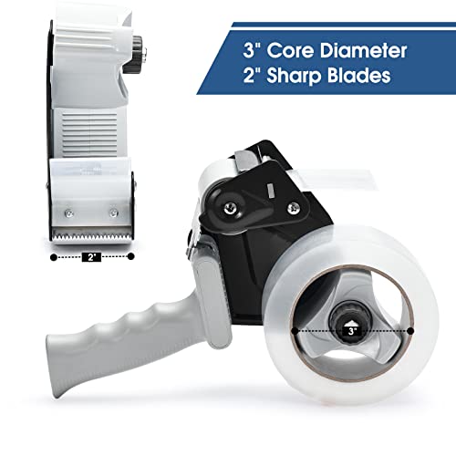 Pacific Mailer 2-Inch Packing Tape Dispenser Gun — Side-Loading, Heavy-Duty Black