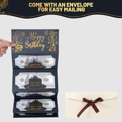 Birthday Money Envelope for Cash Gifts, Elegant Birthday Card Holder