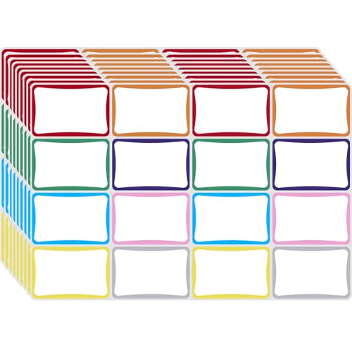 512 Pcs Name Tag Stickers, 2"x 3", Colorful Name Tags for School, Classroom, Office and Home