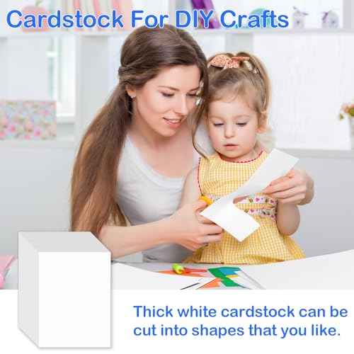 White Cardstock£¬40 Sheets Heavy Cardstock, 8.5" x 11" Thick Printable Cardstock, 75 lb /200gsm Cardstock Paper for Invitations, Business Cards, Postcards, Crafts, Art, Wedding, DIY Cards
