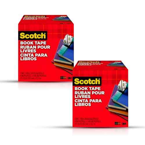 Scotch Book Repair Tape, Clear, 4 Inches x 15 Yards (3-Inch Core), 2 Rolls ? Extra-Wide Durable Binding Tape for Book Repair, Reinforcing & Document Protection