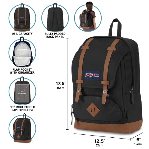JanSport Cortlandt Laptop Backpack, Misty Rose, 15¡± Laptop Sleeve-Synthetic Leather Shoulder Computer Bag with Large Compartment, Padded Straps-Book Rucksack for Men, Women