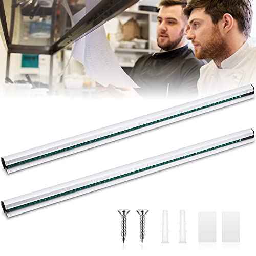 Irenare Ticket Holder for Restaurants 36/48/60" Ticket Check Rack Order Holder Rail Display Slide Rack for Commercial Kitchens, Cafes, Pubs & Bars(48 Inch,2 Pcs)