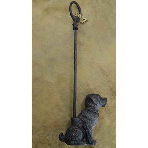 LuLu Decor, Cast Iron Decorative Dog Door Stopper with Handle