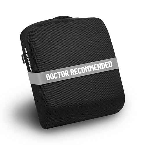 Mind Reader Air-Cloud Seat Cushion, Ergonomic Support for Posture, Pressure Relief, and Pain Reduction, Portable with Washable Cover, Memory Foam, Black