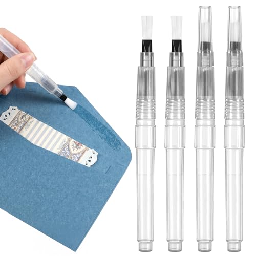 4 Pcs Envelope Moistener Pen Set with Nylon Brush for Office & Mailing