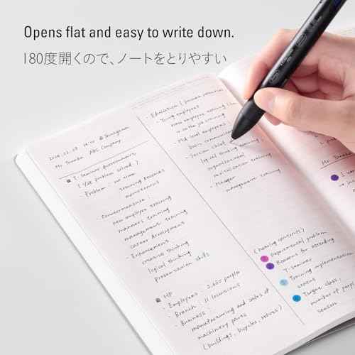 Nitoms SS1012 STALOGY Notebook, A5, Horizontal Ruled, 365 Days Notebook, Black