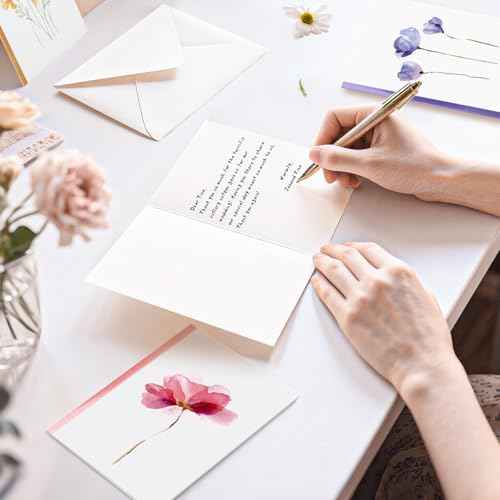 Blank Cards and Envelopes, 30 Pack Blank Greeting Cards, Elegant Blank Note, Perfect Bulk Stationary Set For All Occasions, 5 Assorted Floral Designs, 4" x 6"