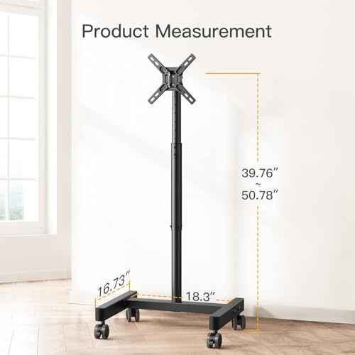 Perlegear Mobile TV Cart, Rolling TV Stand for 13-50 inch TVs with 30¡Æ Tilt Universal TV Cart for LED/LCD/OLED TV Height Adjustable Floor TV Stand Holds 44lbs Portable Monitor Stand Max VESA 200x200mm