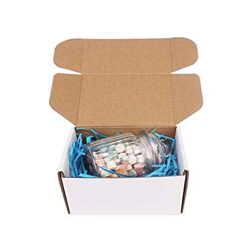 50 Pack 6x4x3 inch Corrugated Box Mailers- White Cardboard Shipping Box Corrugated Box Mailer Shipping Box For Mailer, Moving and Craft