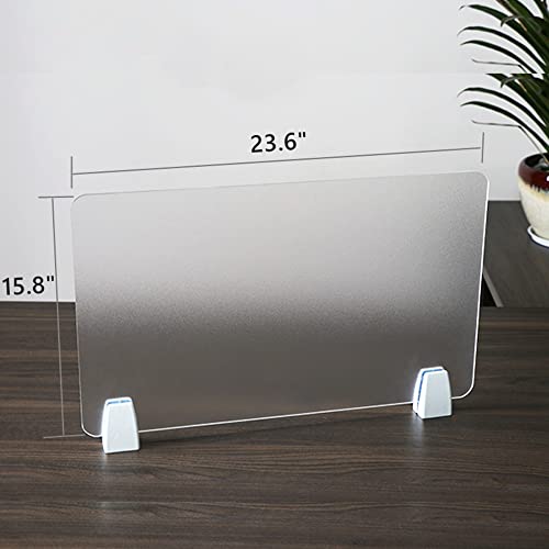 4PCS Desk Dividers Office Partitions, Privacy Desk Panel Protective, Frosted Acrylic Plexiglass Shield with Clamps for Offices Schools Call Centers - 23.6¡±L X15.8¡±W