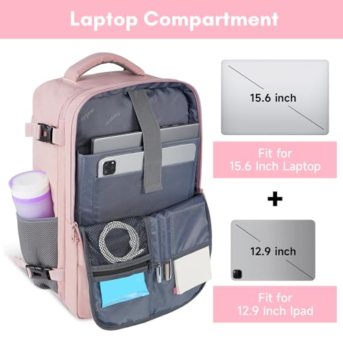 Taygeer Large Amourpink Travel Backpack for Women TSA Carry-On Flight Approved