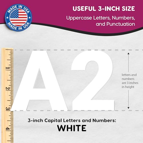 FreshCut Crafts White 3-Inch Bulletin Board Letters & Numbers, 209 Pieces
