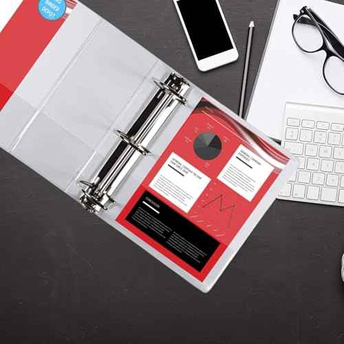 3 Ring Binders, 6 Inch D Ring Heavy Duty Large Binder with Pockets for 8.5" x 11" Sheet Size, Durable Non-Stick Customizable Clear View Cover (White)