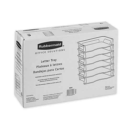 Rubbermaid Regeneration Letter Tray, Six Tier, Plastic, Black (86028)