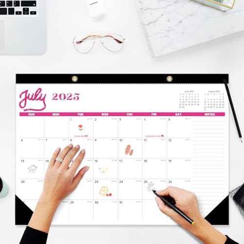 Desk Calendar 2026 , JXAVO Wall Calendar 2025-2026 Large Size 17" X 12" Covers July 2025 - December 2026, Pink Cute Desktop Monthly Calendar for Home Classroom School or Teacher Gifts & Office Supplies