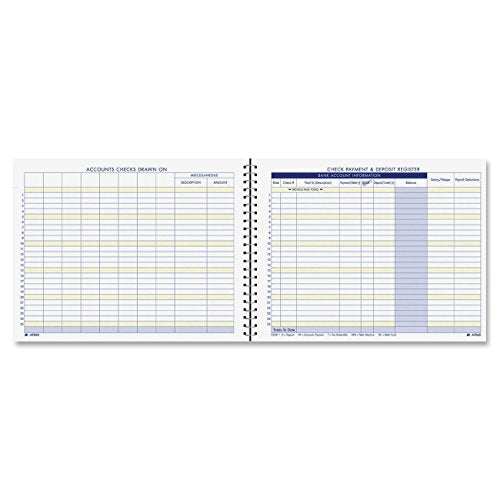 Adams Check Payment and Deposit Register – 8.5 x 11, White, Pack of 2