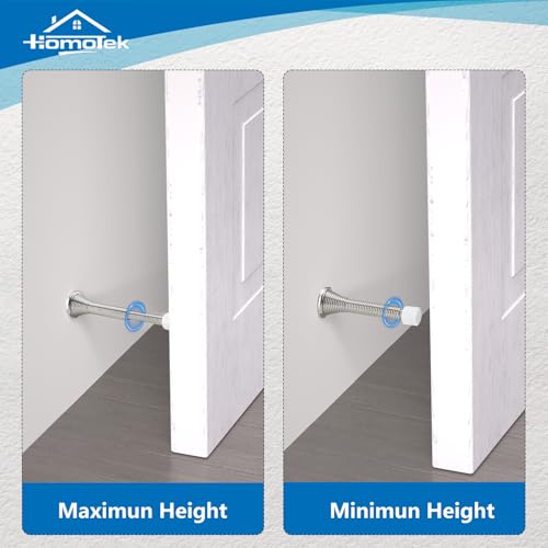 HOMOTEK Satin Nickel 2-Pack Telescoping Spring Door Stoppers 3-1/8" to 4-1/4" Wall Mount