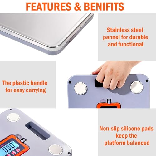 Vivicreate Digital Shipping Scale 440 lb Stainless Steel Postal Weighing Machine