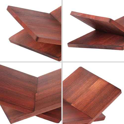 Wood Book Stand for Reading - 15¡Æ Angle Book Display Stand for Cookbooks, Textbooks, Sheet Music & Tablets, Magazines (Redwood)