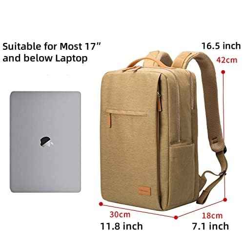 NOBLEMAN Travel Backpack Men Women, Business Computer Backpacks with Multi Compartment Storage Laptop Backpack, Water Resistent 15.6 Inch Laptop Work Business Backpack with USB Port for Nurse (Khaki)