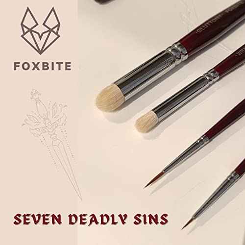 FOXBITE 7 Set Brushes for Miniature Painting Synthetic Modeling Pieces Fine Detail Paint Brush Miniature Painting Kit Mini Paints Acrylic for Warhammer minipainting