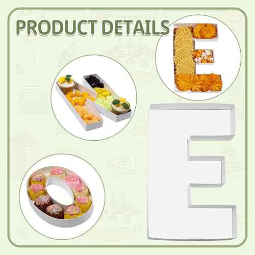 One Charcuterie Board Letters, 3 Pack, 10 Inch Fillable Cardboard Letters for Charcuterie, White Paper Mache Letter Tray for 1th Aniversary, Birthday Party Decoration