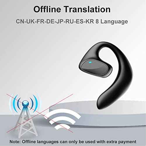 Smart Translator Earbuds 144 Languages High Accuracy BT Two Way Device with 97% Offline Translation, Simultaneous Interpretation Function, Fit for Android iOS