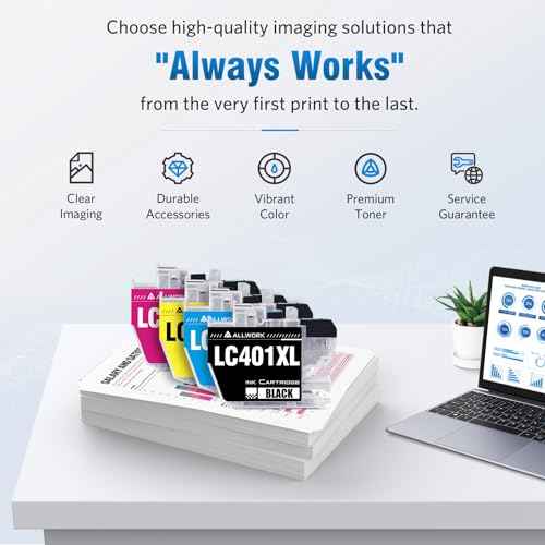 LC401XL LC401 MFC-J1010DW High Yield Ink Cartridges for Brother Printer LC401XL Ink Cartridge Compatible for Brother MFC J1010DW MFC-J1170DW MFC-J1800DW MFC-J1012DW Series Printer (8 Packs)